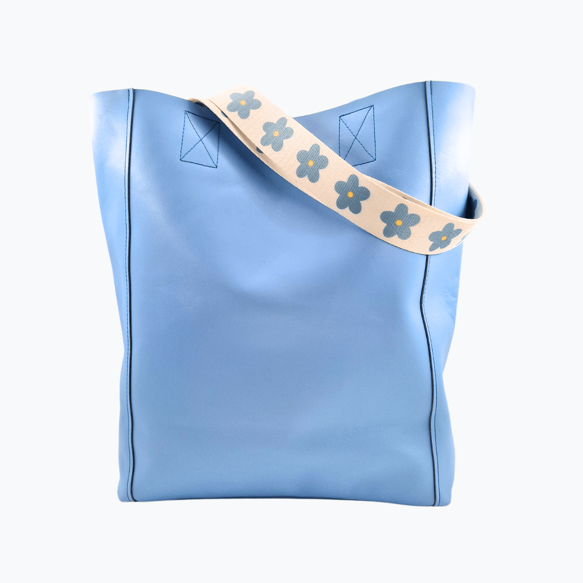 Tote Bag Leder RAVEN | Hellblau