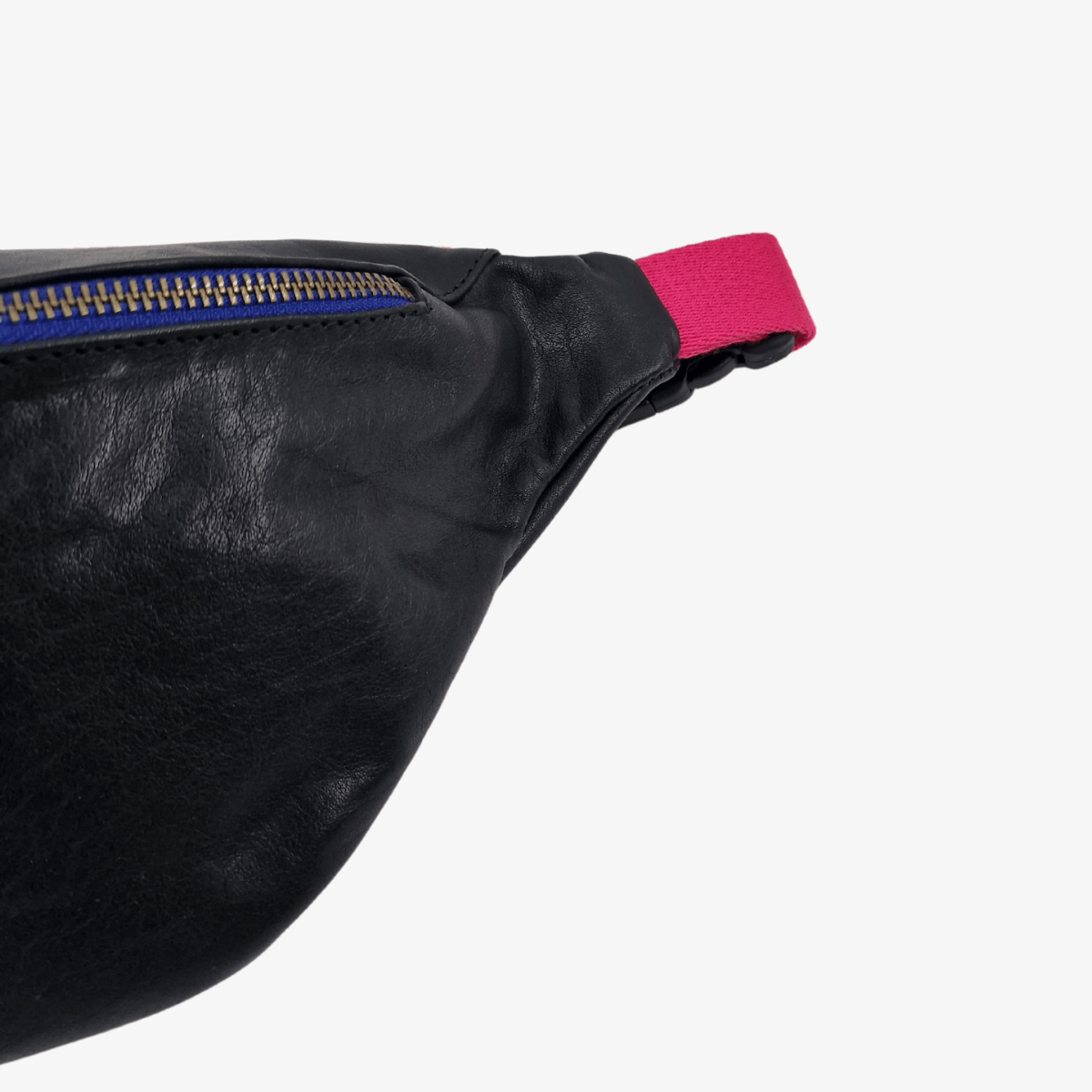 Bauchtasche Leder BRAGA | Schwarz & Pink