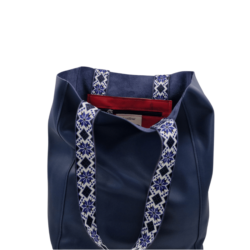 Tote Bag Leder JUNO | Blau