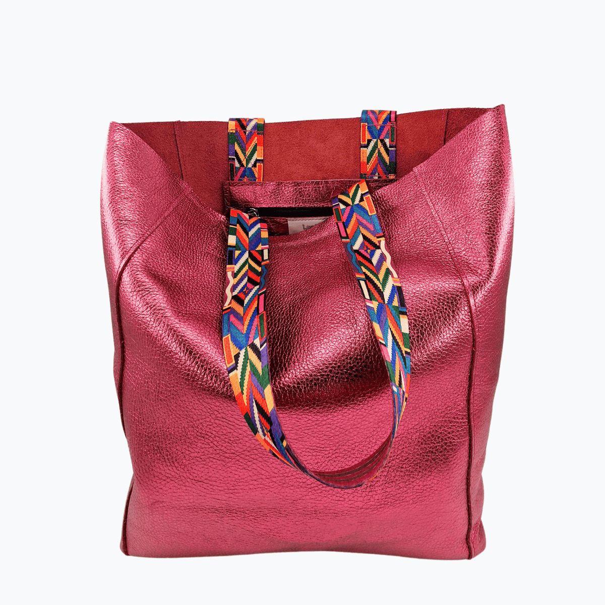 Tote Bag Leder YASS | Metallic Pink