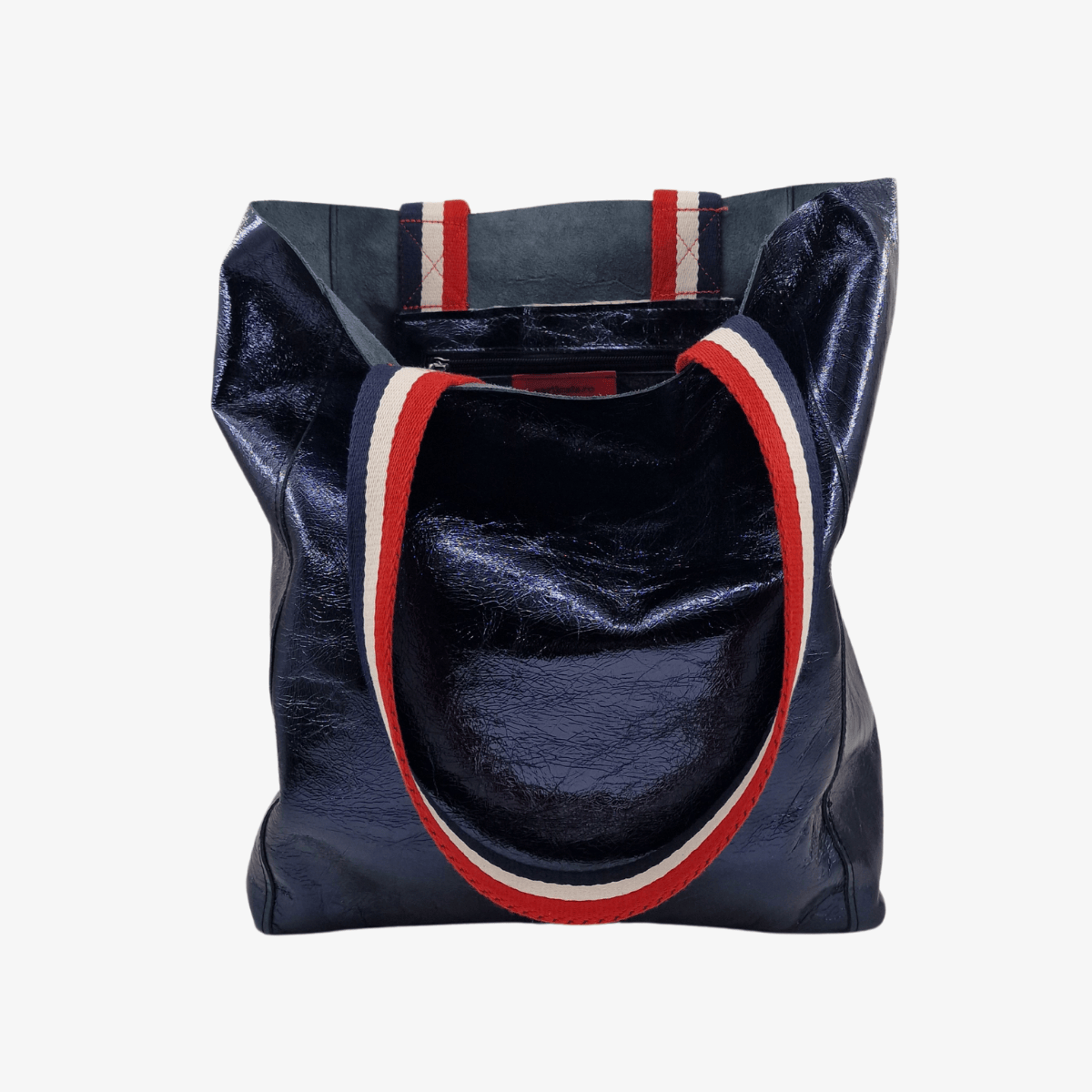 Tote Bag Leder OSLO | Metallic Blau