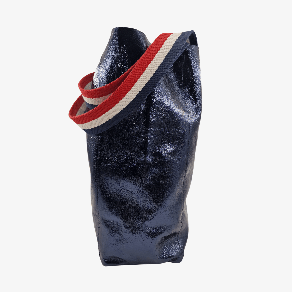 Tote Bag Leder OSLO | Metallic Blau