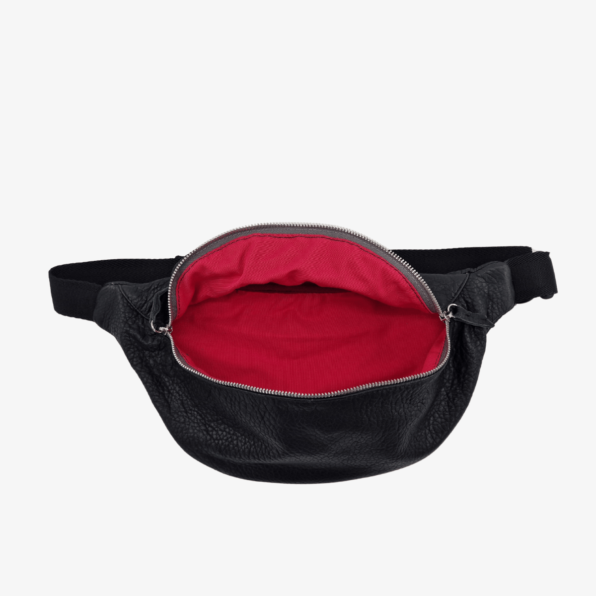 Bauchtasche Leder VARA | Schwarz & Rot