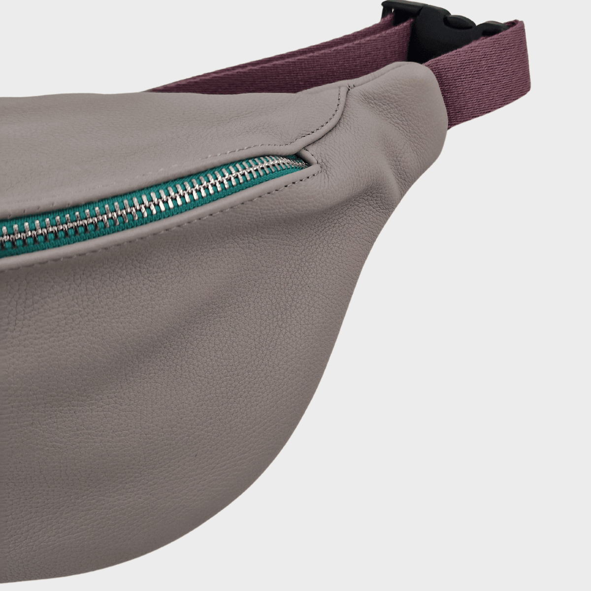 Bauchtasche Leder NARA | Grau & Lila