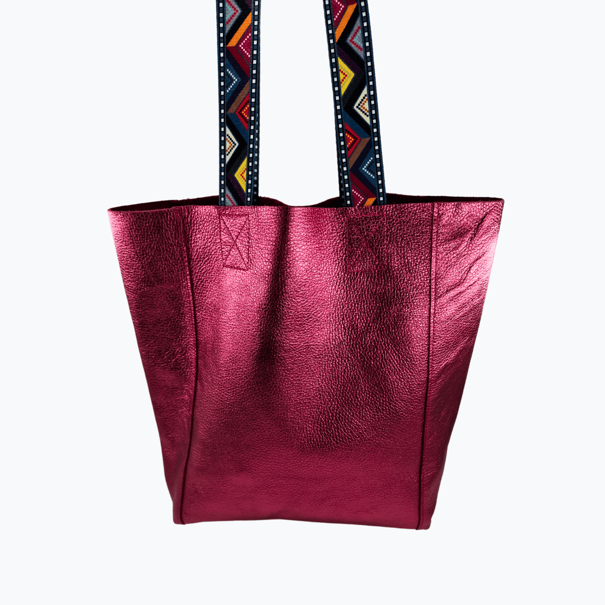 Tote Bag Leder ALMA | Metallic Pink
