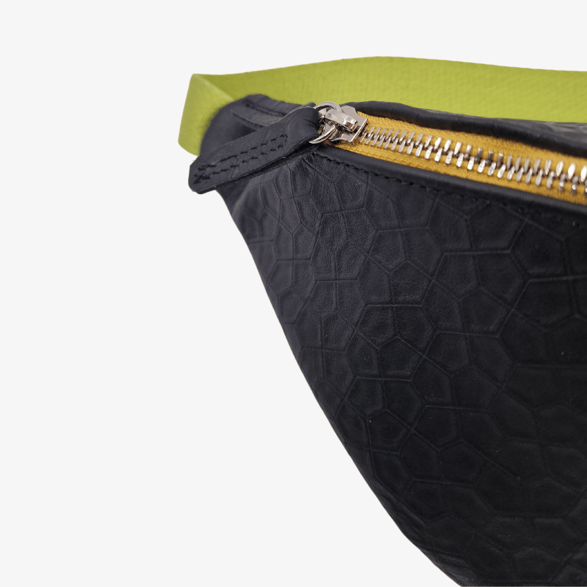 Bauchtasche Leder RHO | Schwarz & Grün